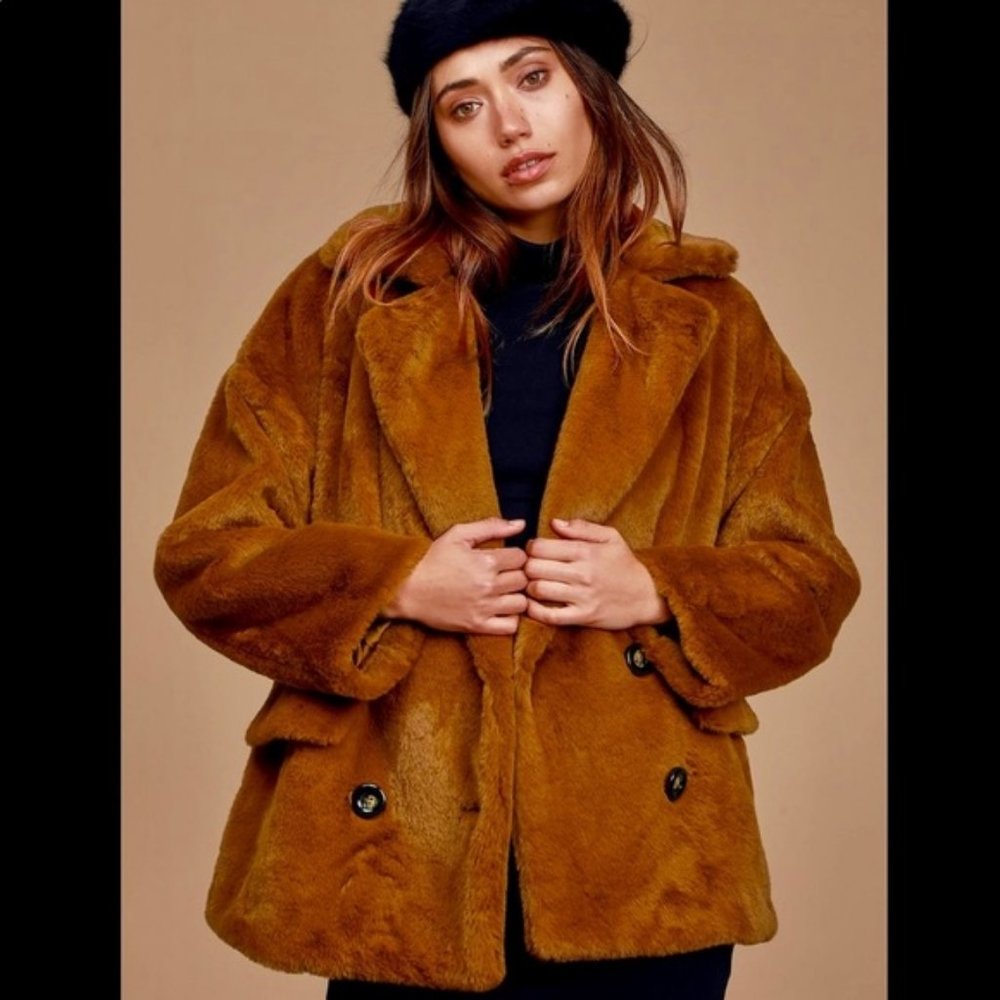 FREE PEOPLE Kate Fluffy Faux Fur Teddy Coat
